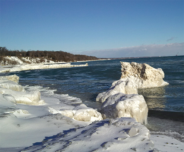 Ice formations on Lake Michigan