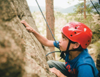 Mathias rock climbing